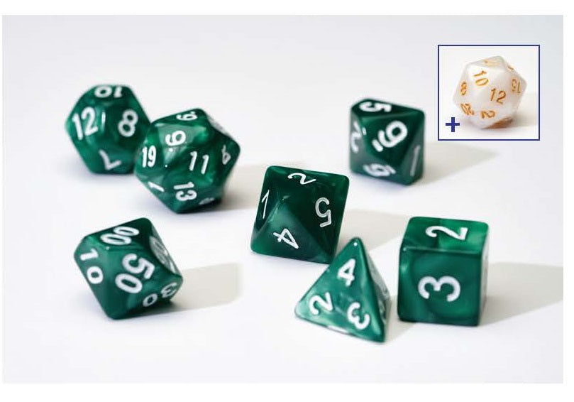 Sirius Dice Pearl Green 7 + 1 RPG Dice