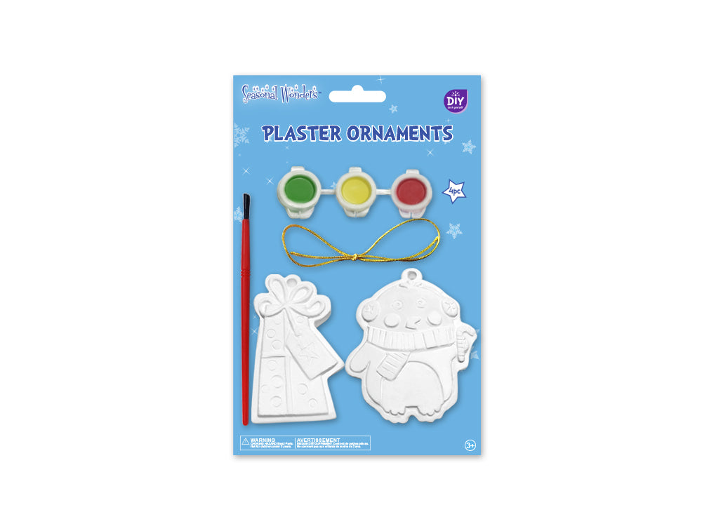Seasonal Wonders: DIY Plaster Ornaments w/Brush+Paints Asst
