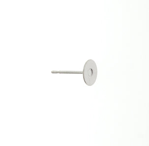 Ear Post Flat 6mm Nickel Color LF/NF