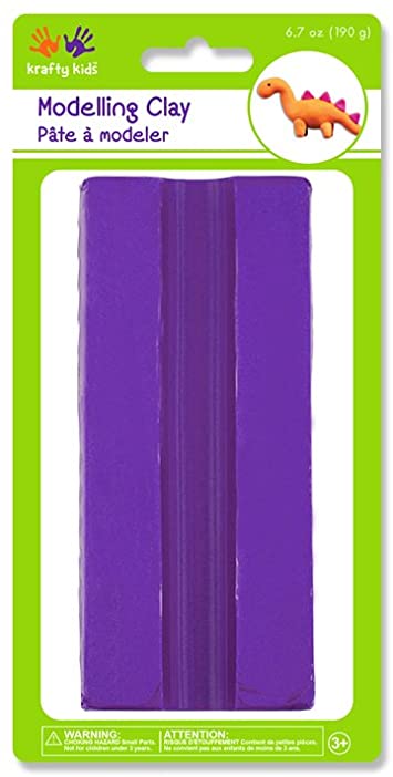 Krafty Kids Modeling Clay, 190g, Solid Colors, Purple
