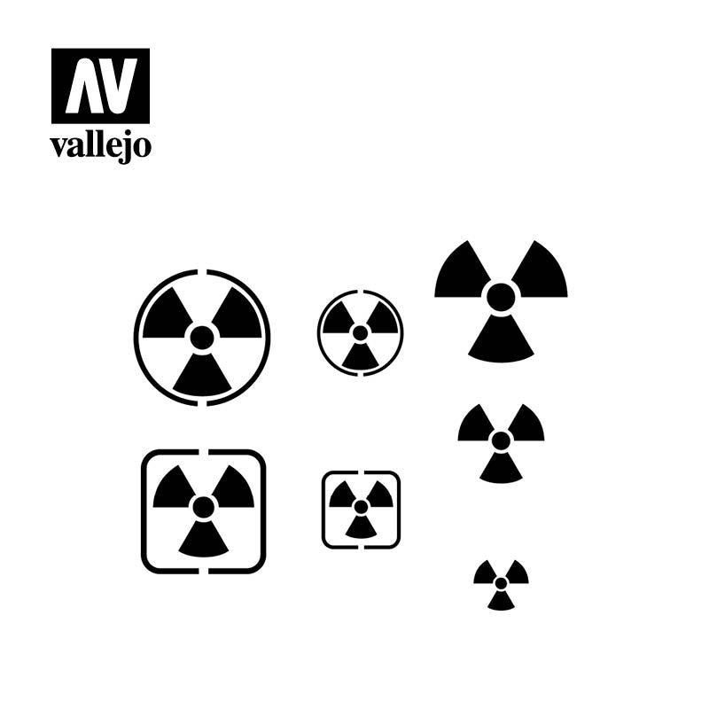Vallejo Hobby Stencils ST-SF005 Radioactivity Signs
