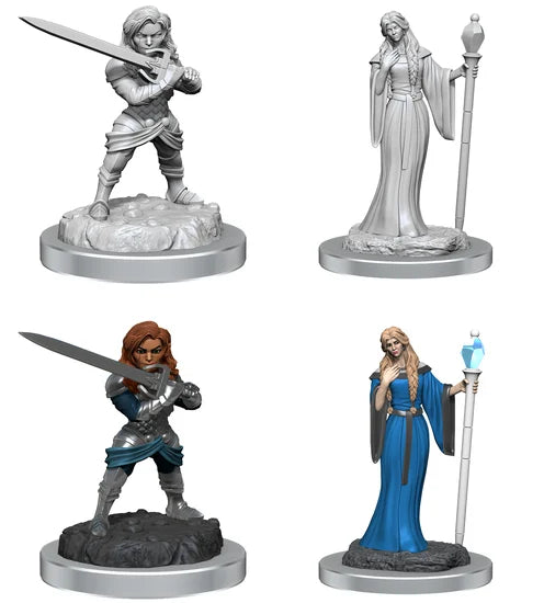 Critical Role Unpainted Minis: Female Wizard & Holy Warrior