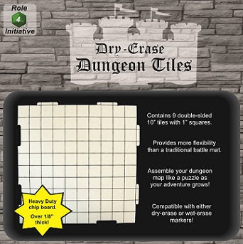 Dry Erase Dungeon Tiles, White -10"