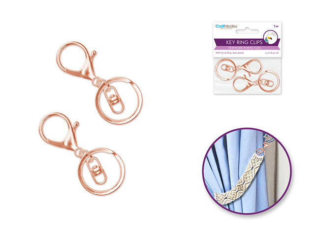 Key Ring Clips w/ Swivel Ring