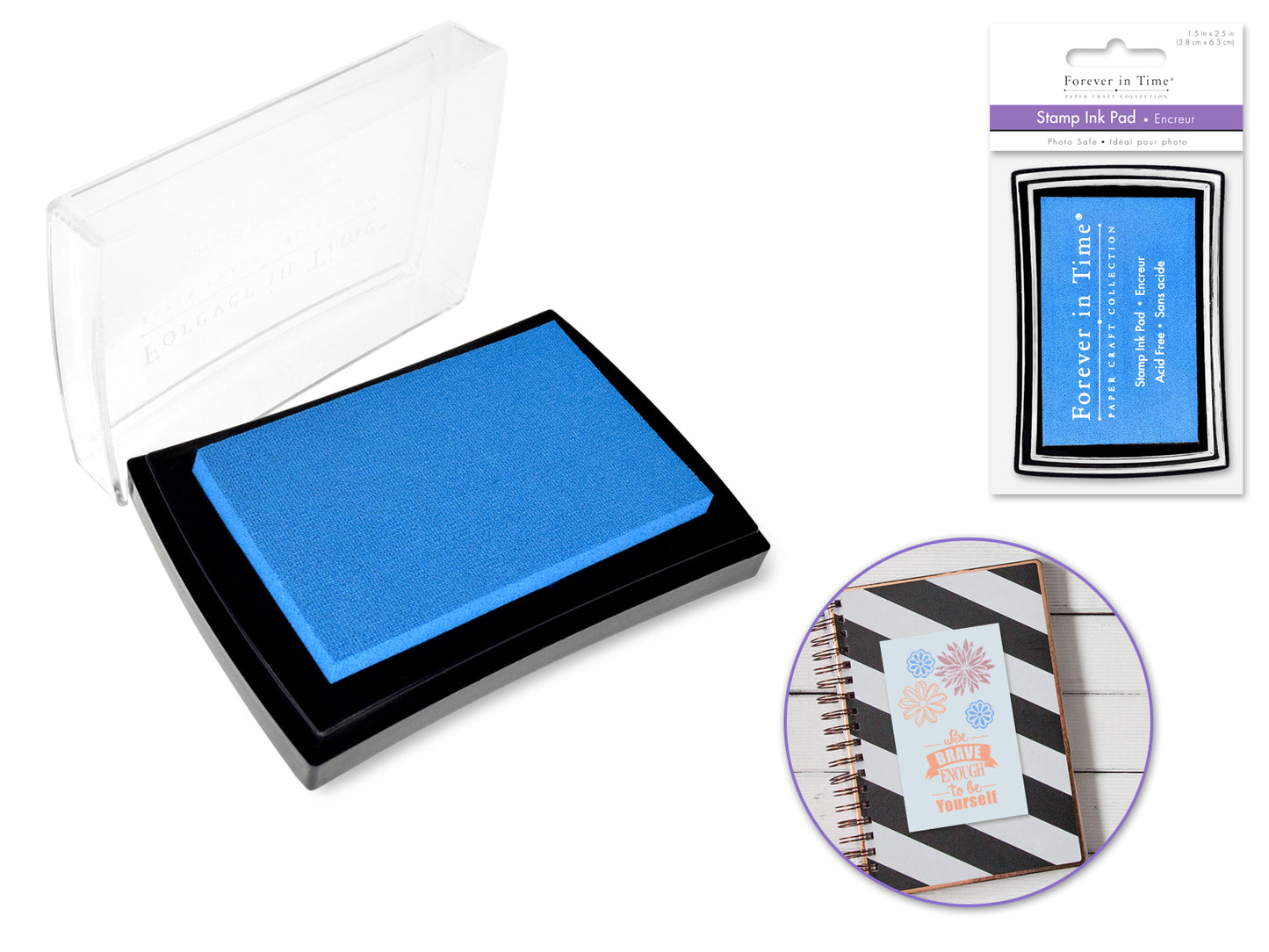 Stamp Ink Pad: 1.5"x2.5" Pigment Solid Color AcidFree