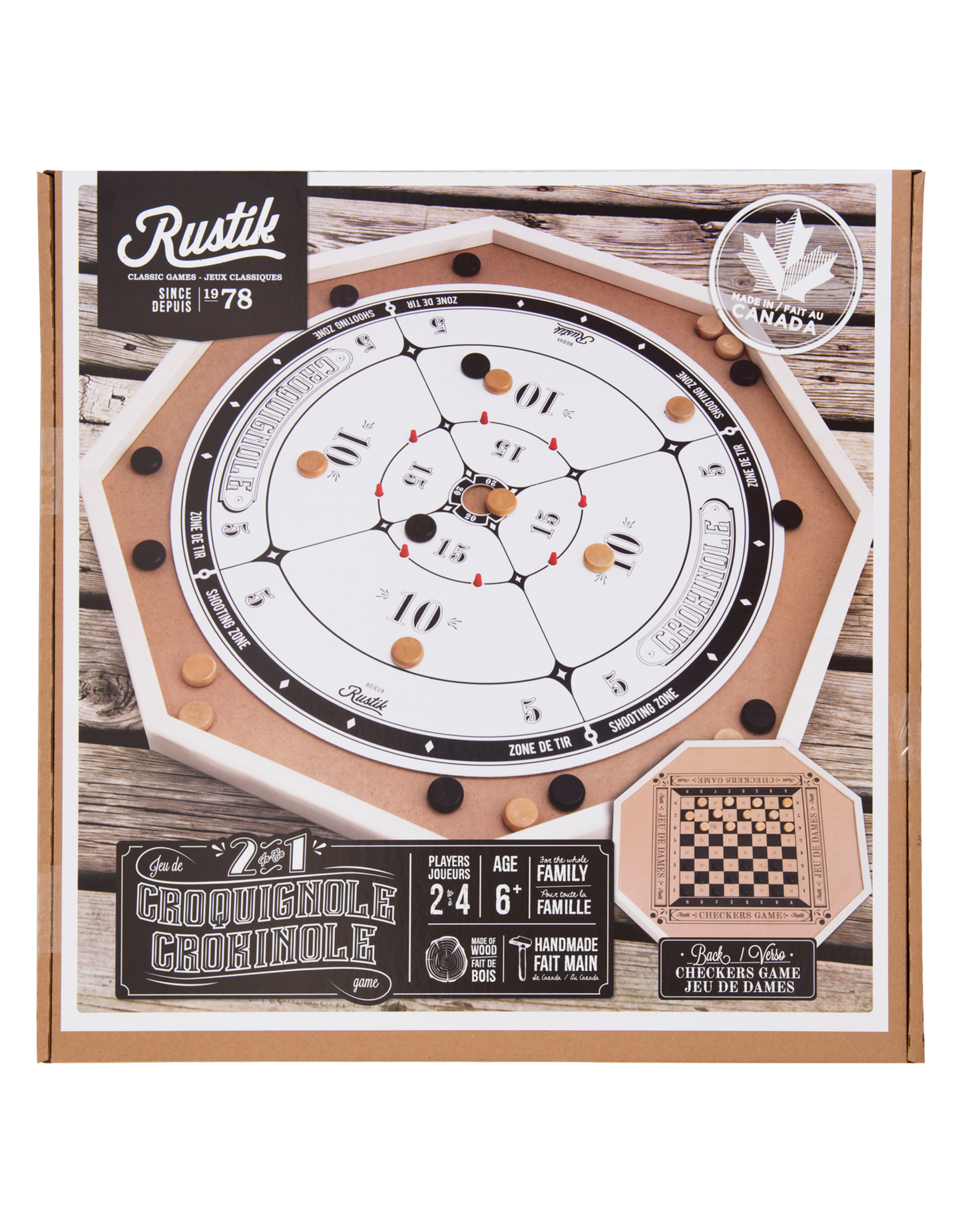 Rustik Crokinole 2 in 1