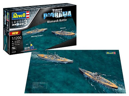 1/1200 German Bismarck & HMS King George V Battleships Diorama