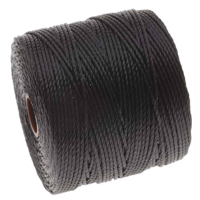 0.5MM 3 PLY S-LON (SUPER-LON) BEAD CORD BLACK 77 YD SPOOL