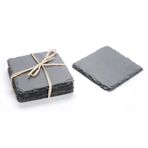 Slate Coaster 4pc Set - 4" Square