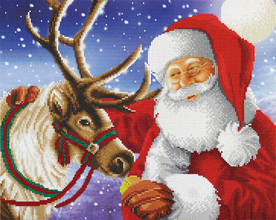 Craft Buddy Crystal Art Kit Santa's Best Friend 40 x 50cm Pre-Framed 5D Art Kit