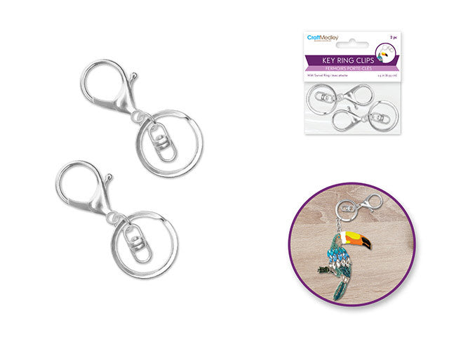 Key Ring Clips w/ Swivel Ring