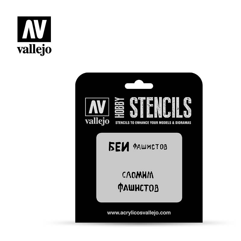 Vallejo Hobby Stencils ST-AFV004 Soviet Slogans WWII no. 1