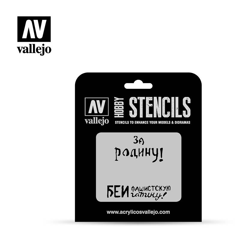 Vallejo Hobby Stencils ST-AFV005 Soviet Slogans WWII Nº2