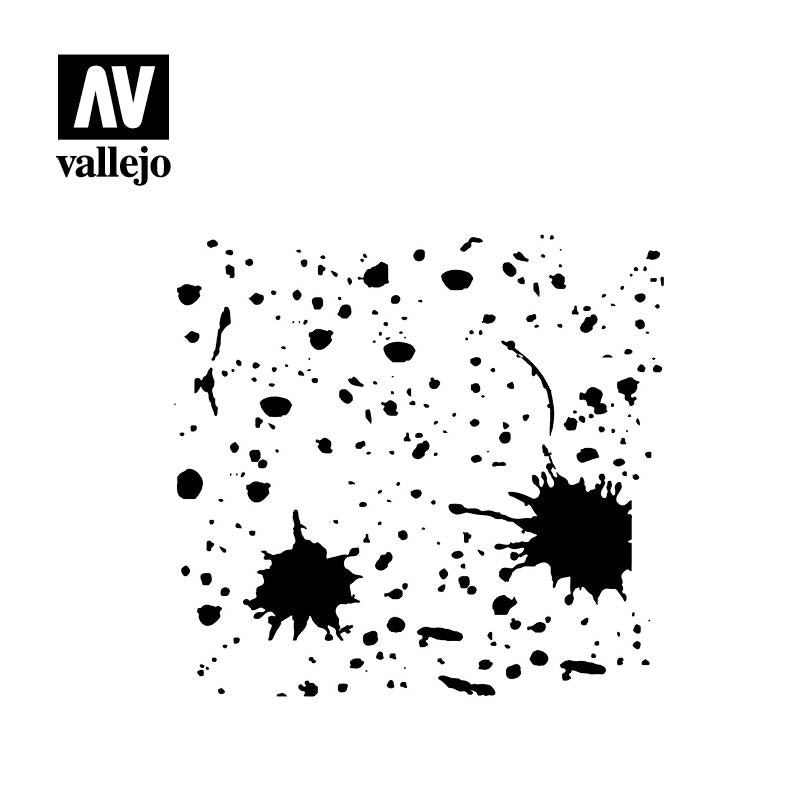 Vallejo Hobby Stencils ST-TX003 Splash & Stains