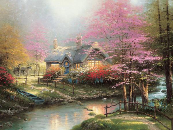 Ceaco Thomas Kinkade Inspirations Collection Stepping Stone Cottage Puzzle - 300Piece