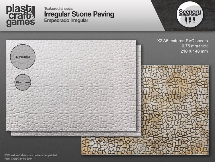 Plast Craft Games: Textured Plastic Sheets - Stone Paving 28mm to 35mm Scale