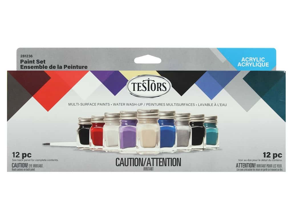 Testors, 12-Piece Acrylic Paint Set, Auto And Truck 281236