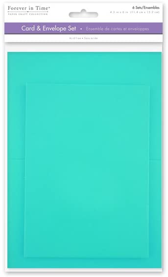 Forever in Time Cards and Envelopes, 6 Sets, 4.5 in x 6 in, Tiffany Blue