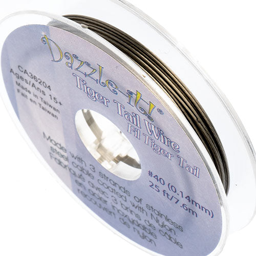 TIGER TAIL #40 3 STRANDS 25ft. STEEL GREY