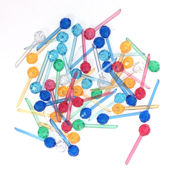 50 Pack 1/4" Mini Twist Pin Multi Color Ceramic Tree Plastic Replacement Light Bulbs