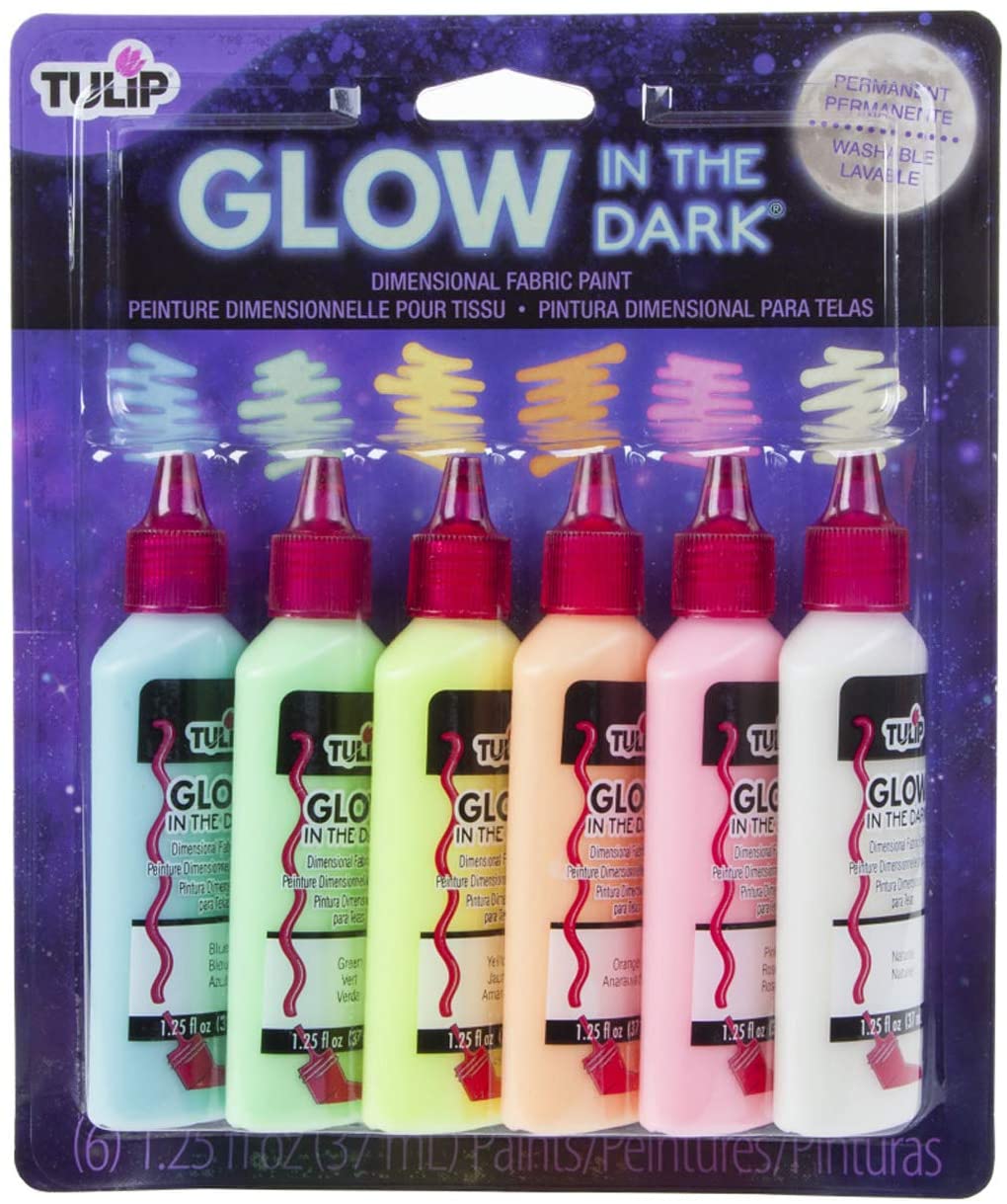 Tulip Glow Pack of 6 Glow in the Dark Colors for 3D Painting 37 ml