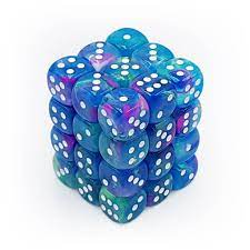 CHX Festive Dice: Waterlily w/ White 12mm d6 Block (36ct) 27946