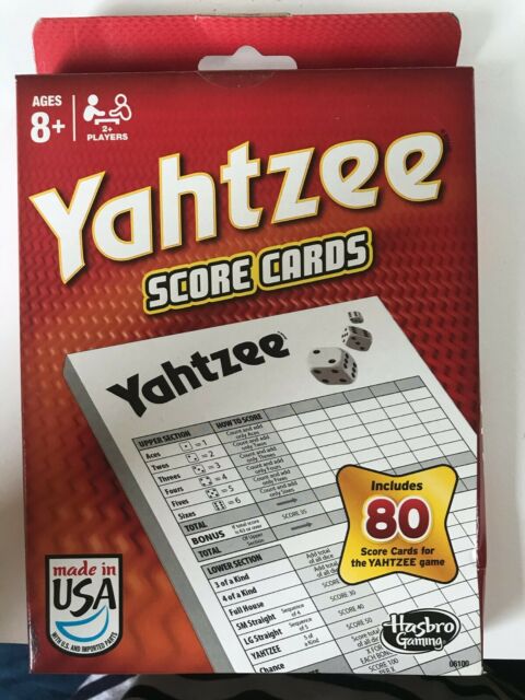 Yahtzee Score Cards