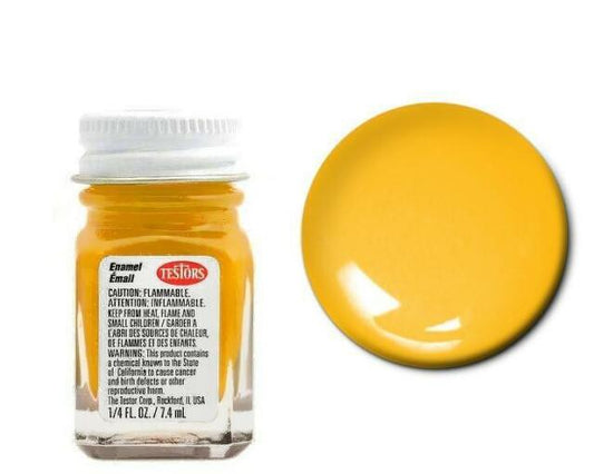 Testors 1114 Gloss Yellow Enamel Paint 1/4oz
