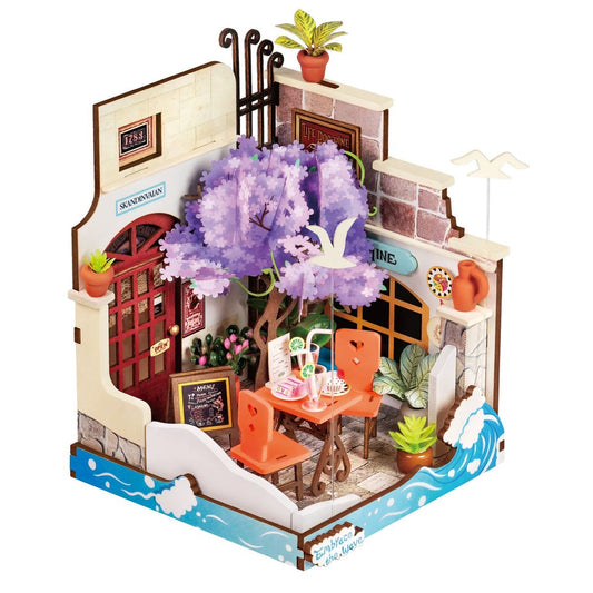 Sea Holiday Restaurant Robotime Rolife DIY Miniature Book Nook Kit