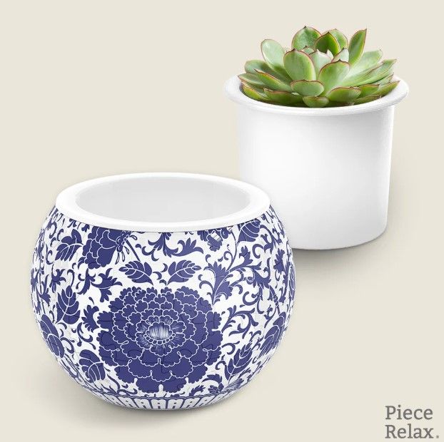 Oriental Floral Ornament - Puzzle Pot