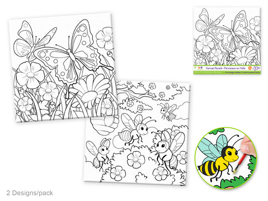 Krafty Kids: 10"x10" DIY Canvas Panels 2pc Asst Designs