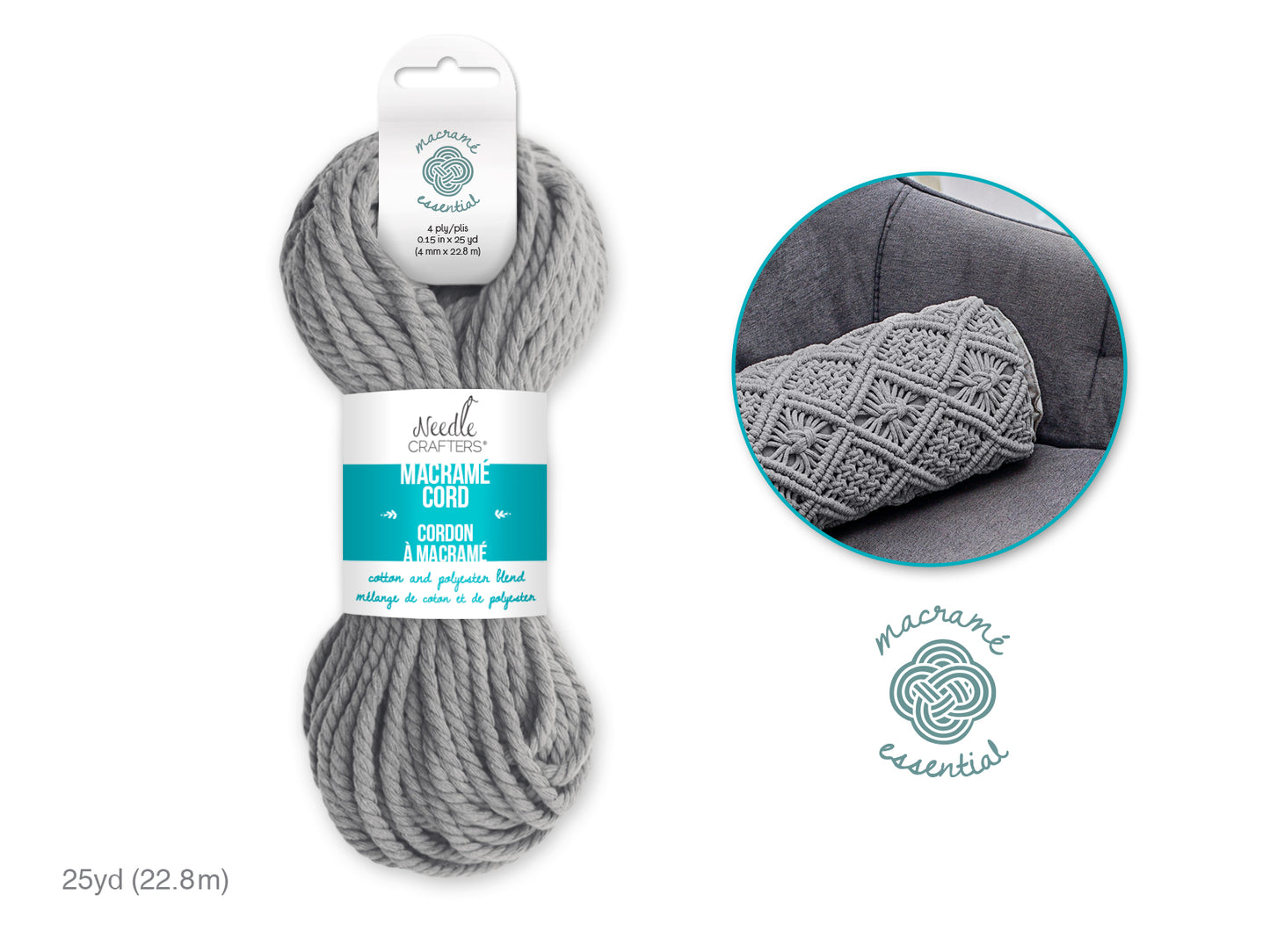 Needlecrafters: 4mm Macramé Cord 25yds (22.8m)