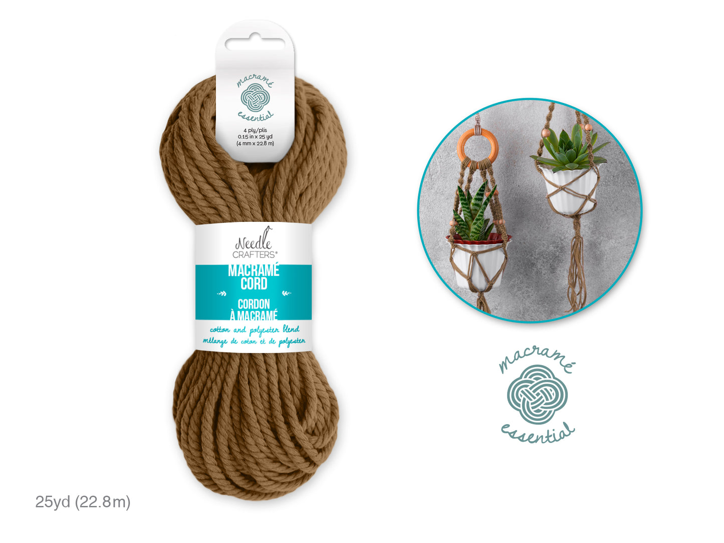 Needlecrafters: 4mm Macramé Cord 25yds (22.8m)
