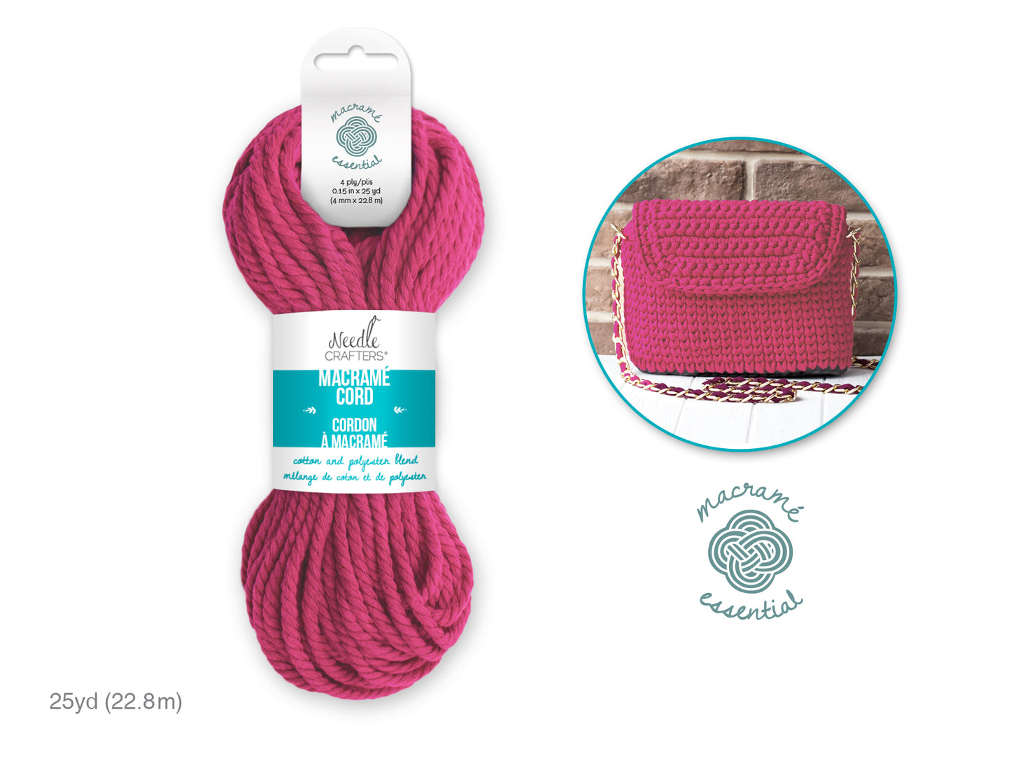 Needlecrafters: 4mm Macramé Cord 25yds (22.8m)