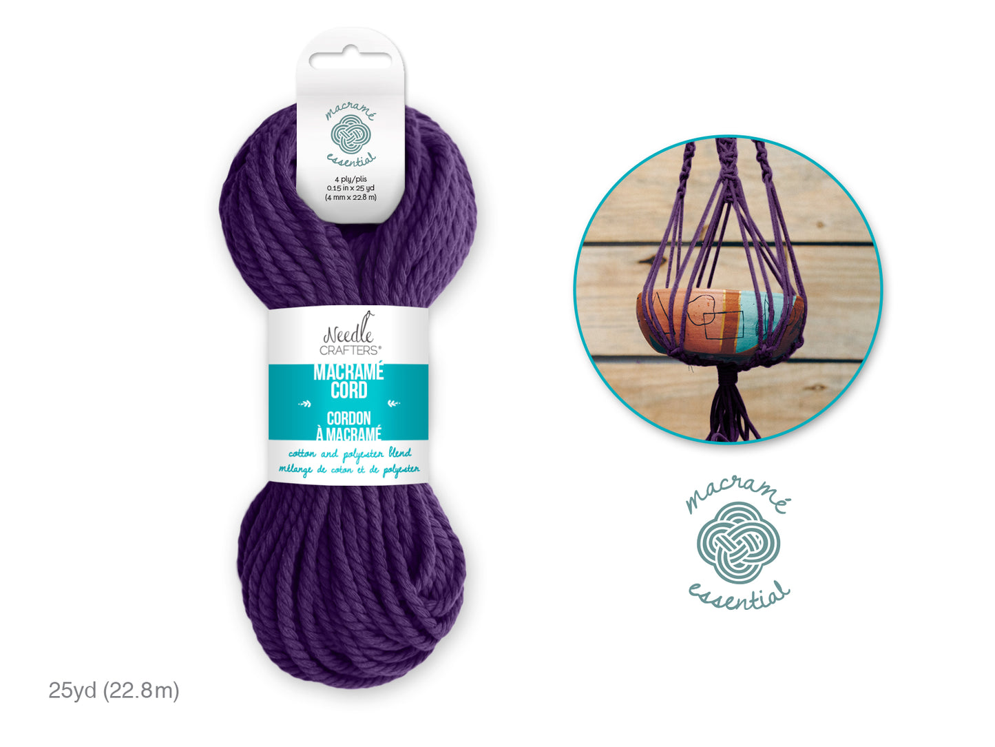 Needlecrafters: 4mm Macramé Cord 25yds (22.8m)