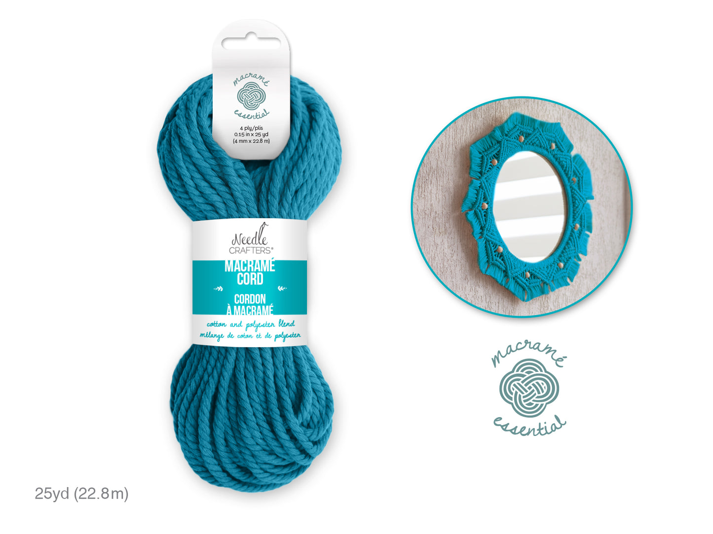 Needlecrafters: 4mm Macramé Cord 25yds (22.8m)