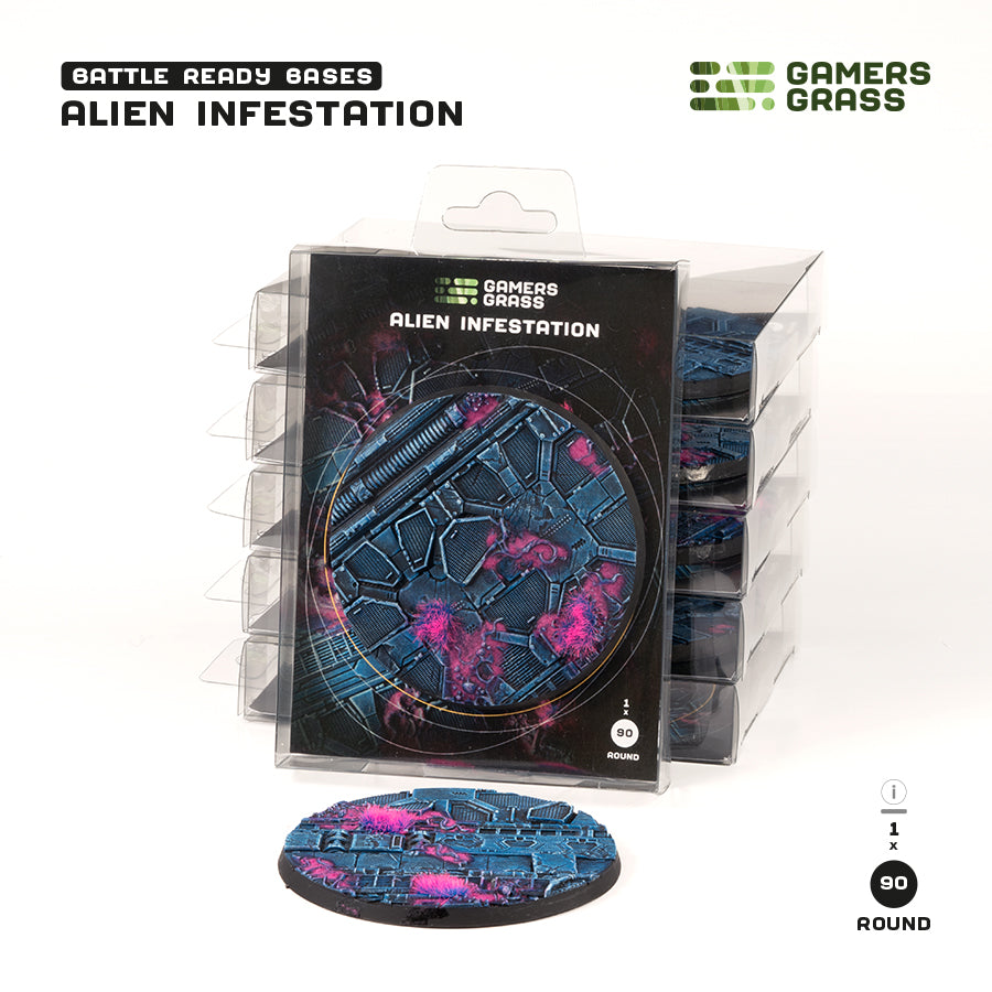 Gamers Grass Battle Ready Bases - Alien Infestation - Round 90mm (x1)