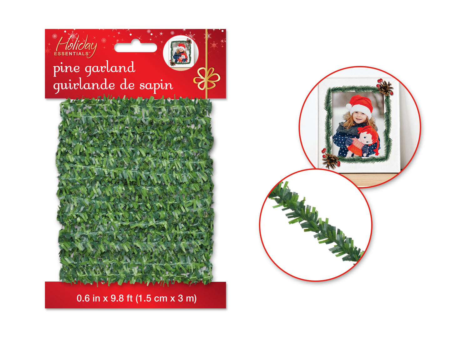 Pine Garland: PVC 1.5cm x 3m