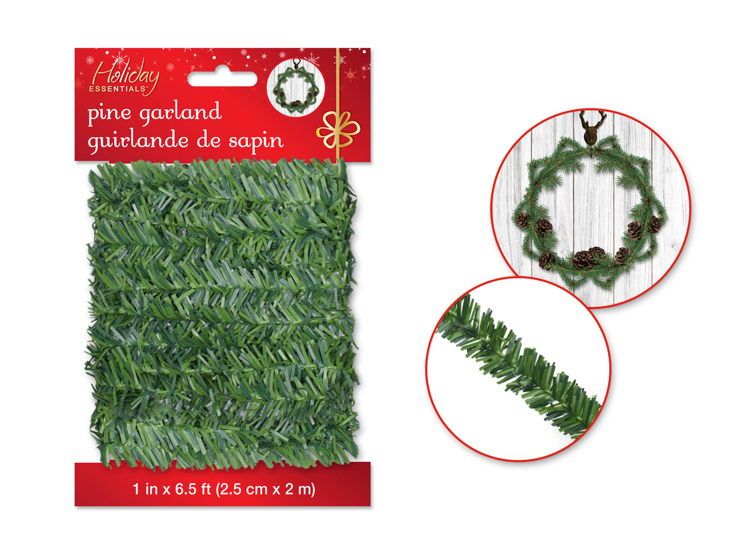 Pine Garland: PVC 2.5cm x 2m