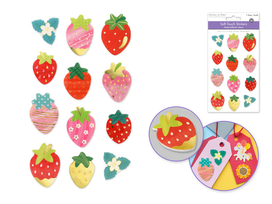 Paper Craft Sticker: 3.9"x6.3" 3D Glimmer Foam Soft-Touch Berry Blast