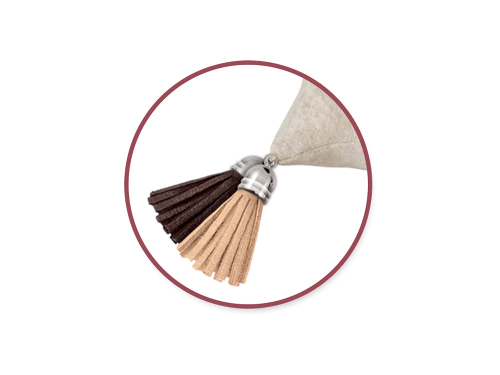 Craft Decor: 2.5cm Leatherette Tassels 6pc Asst  Au Naturel