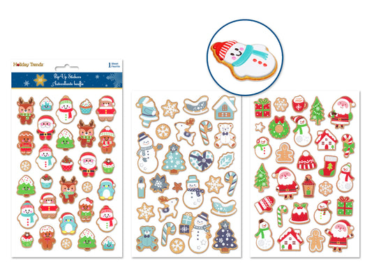 Holiday Sticker: 5.5"x8.3" 3D Puffy Texture Effects Mini Icons