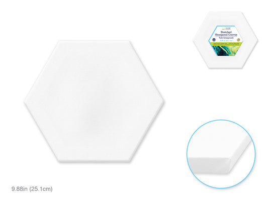Stretch Artist Canvas: Hexagon 10" Triple-Primed Back-Stapled