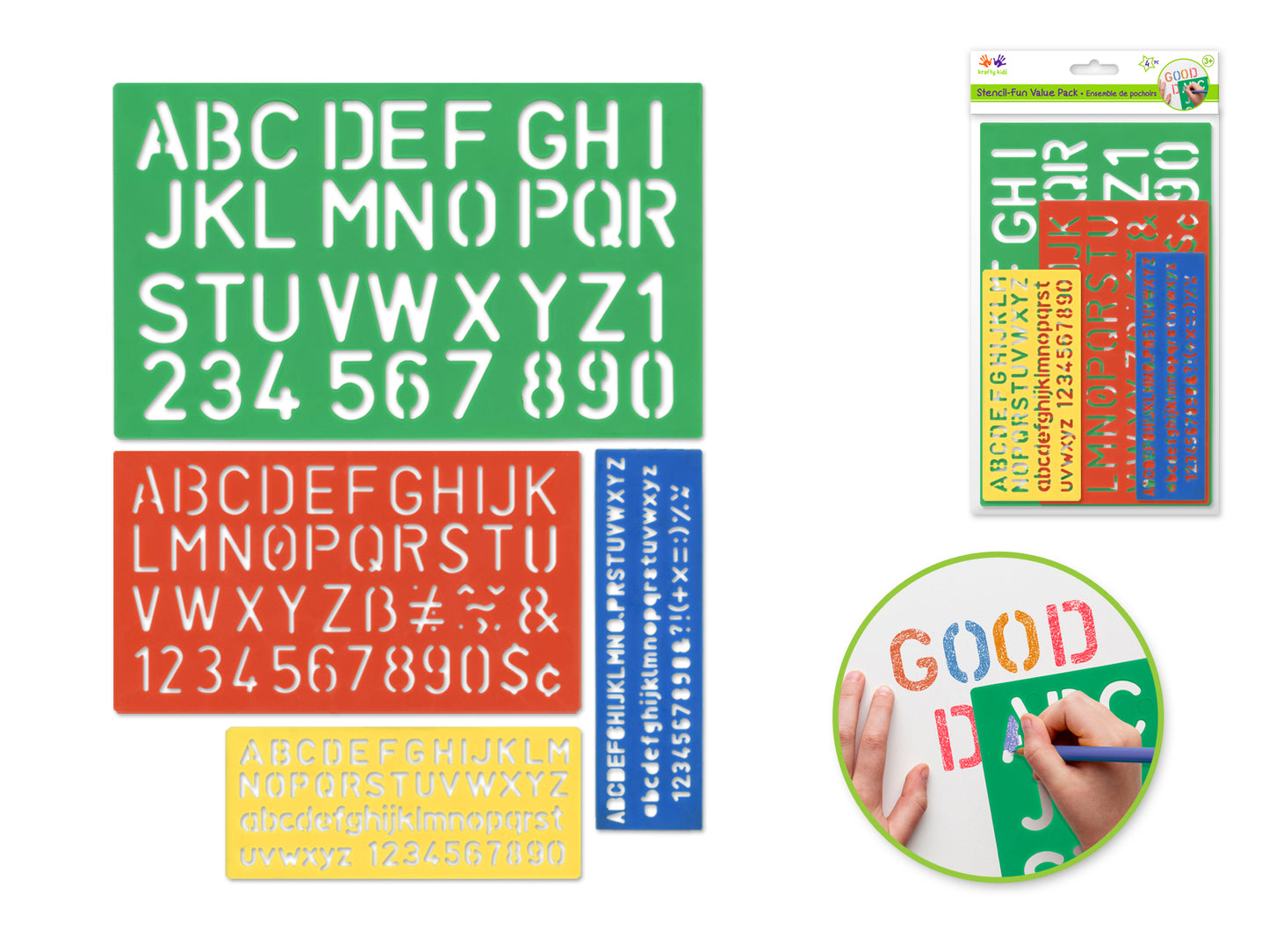 Krafty Kids: Plastic Stencil-Fun Value Pack 4pc