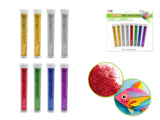 Twinkle Town: 28g Glitter Vials 8x3.5g Asst Basics