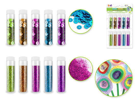 Twinkle Town: 18g Sequin & Glitter Vial Medley 10x1.8g Fashion