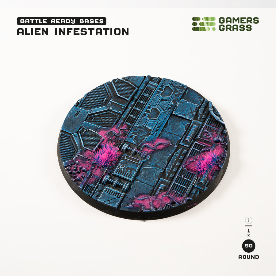 Gamers Grass Battle Ready Bases - Alien Infestation - Round 90mm (x1)