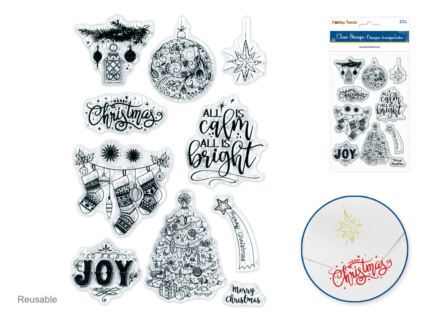Holiday Trendz: 4.3"x6.3" Clear Stamps Reusable All is Calm