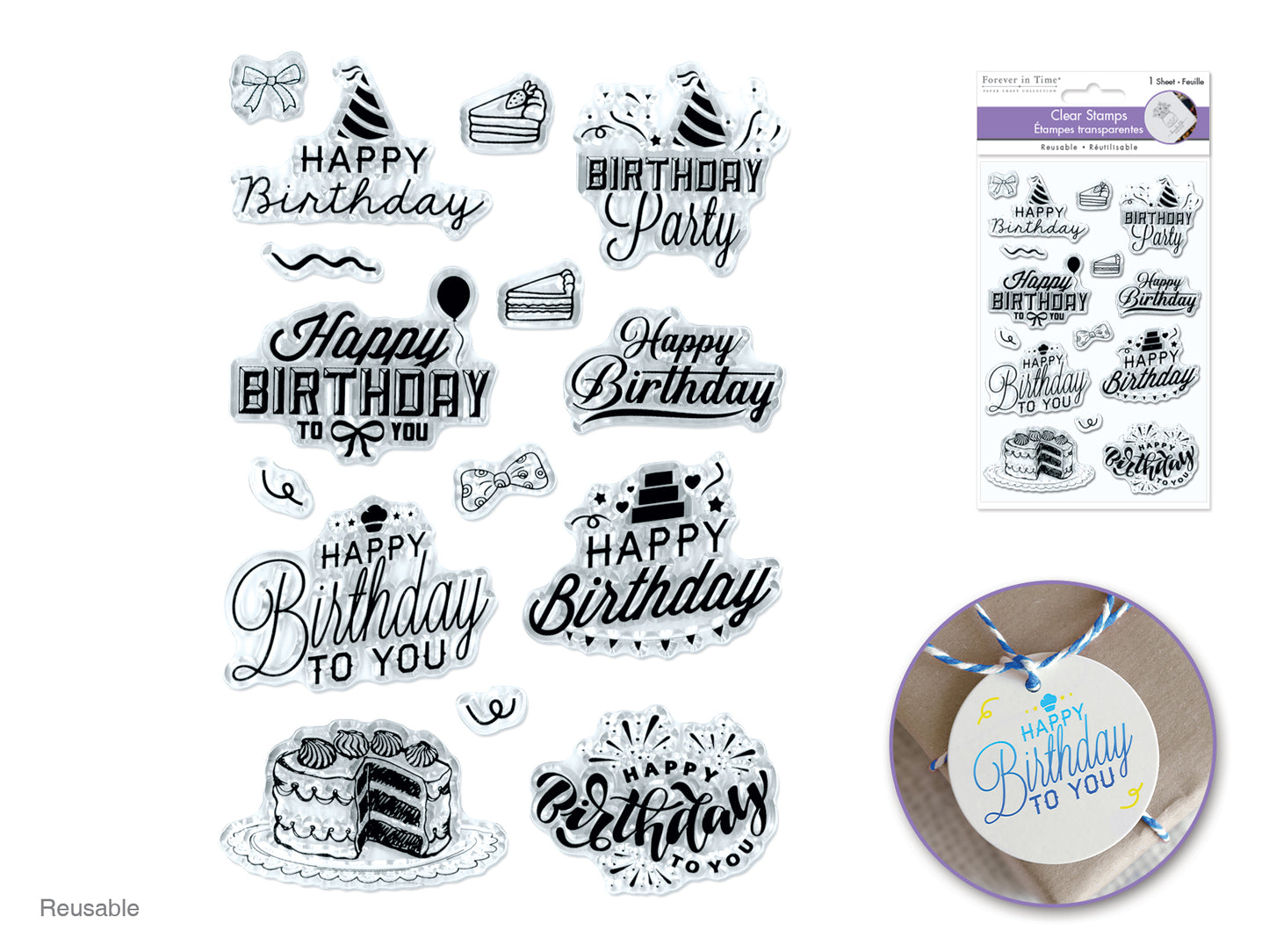 Clear Stamps:  Reusable