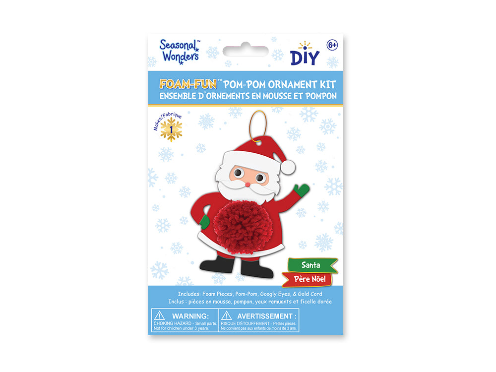 Seasonal Wonders: Foam-Fun DIY Yarn-Pom Kit - Holiday Pals